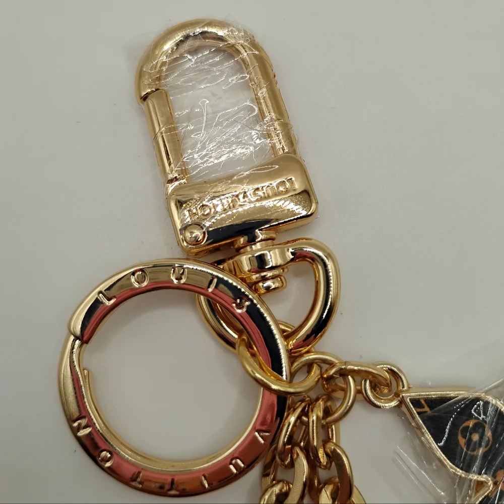Louis Vuitton Pink & Gold Logo Keychain Charm - Picture 4 of 5